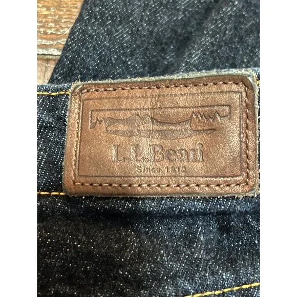 L.L.Bean Womens Jeans Dark Wash Straight Leg Comfort Waist High Rise Classic 4 - Picture 3 of 8